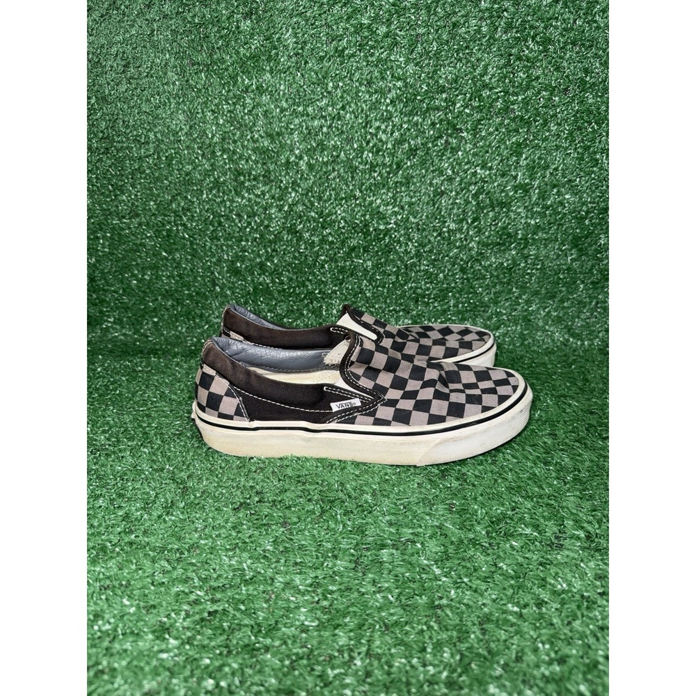 VANS Classic Slip-On Women's Size 6.5 Black Grey Checkerboard Sneakers Shoes